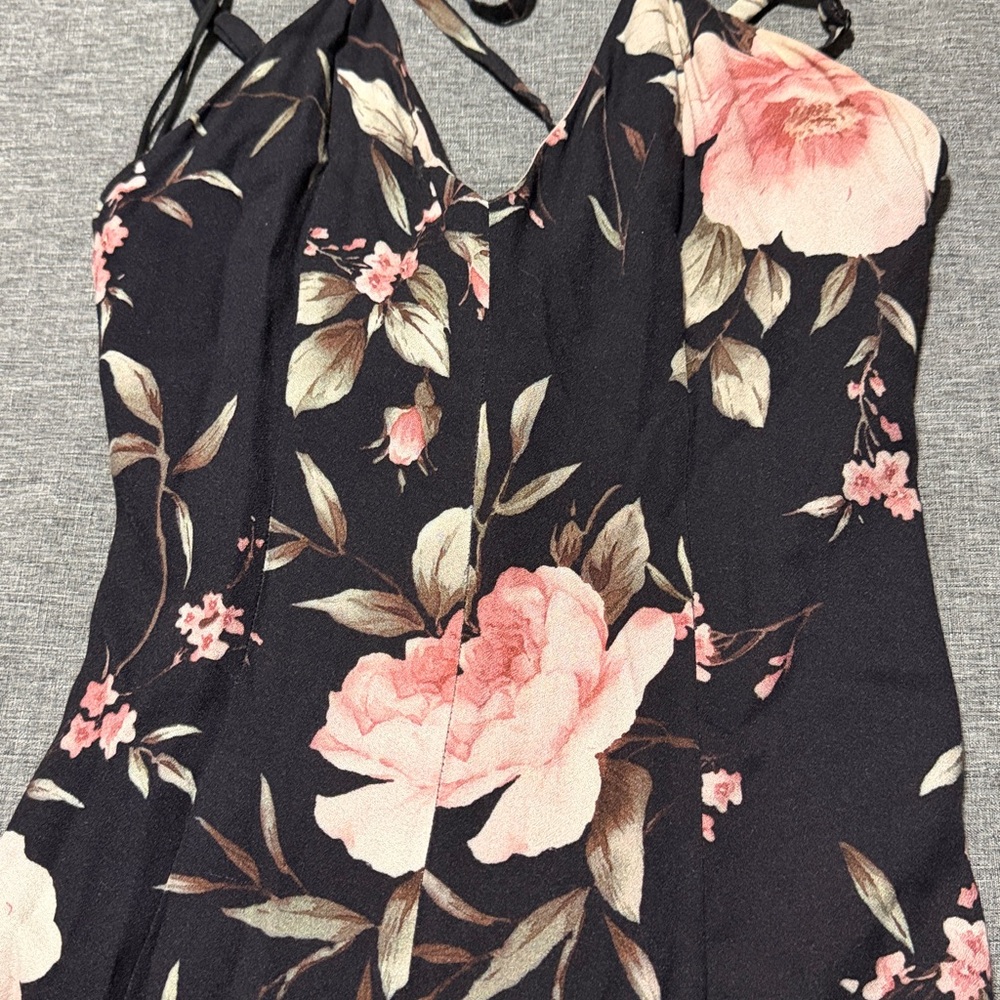 Alice + Olivia Black Maxi Dress with Pink Floral Print - Picture 6 of 6